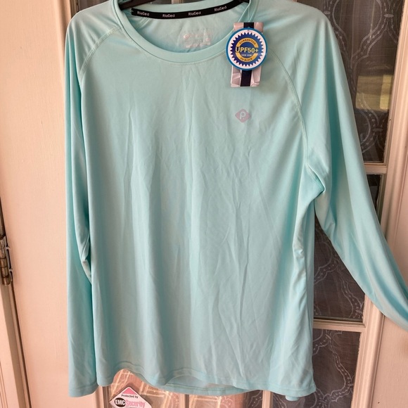 Aqua Long Sleeve Women's Top - Picture 2 of 6